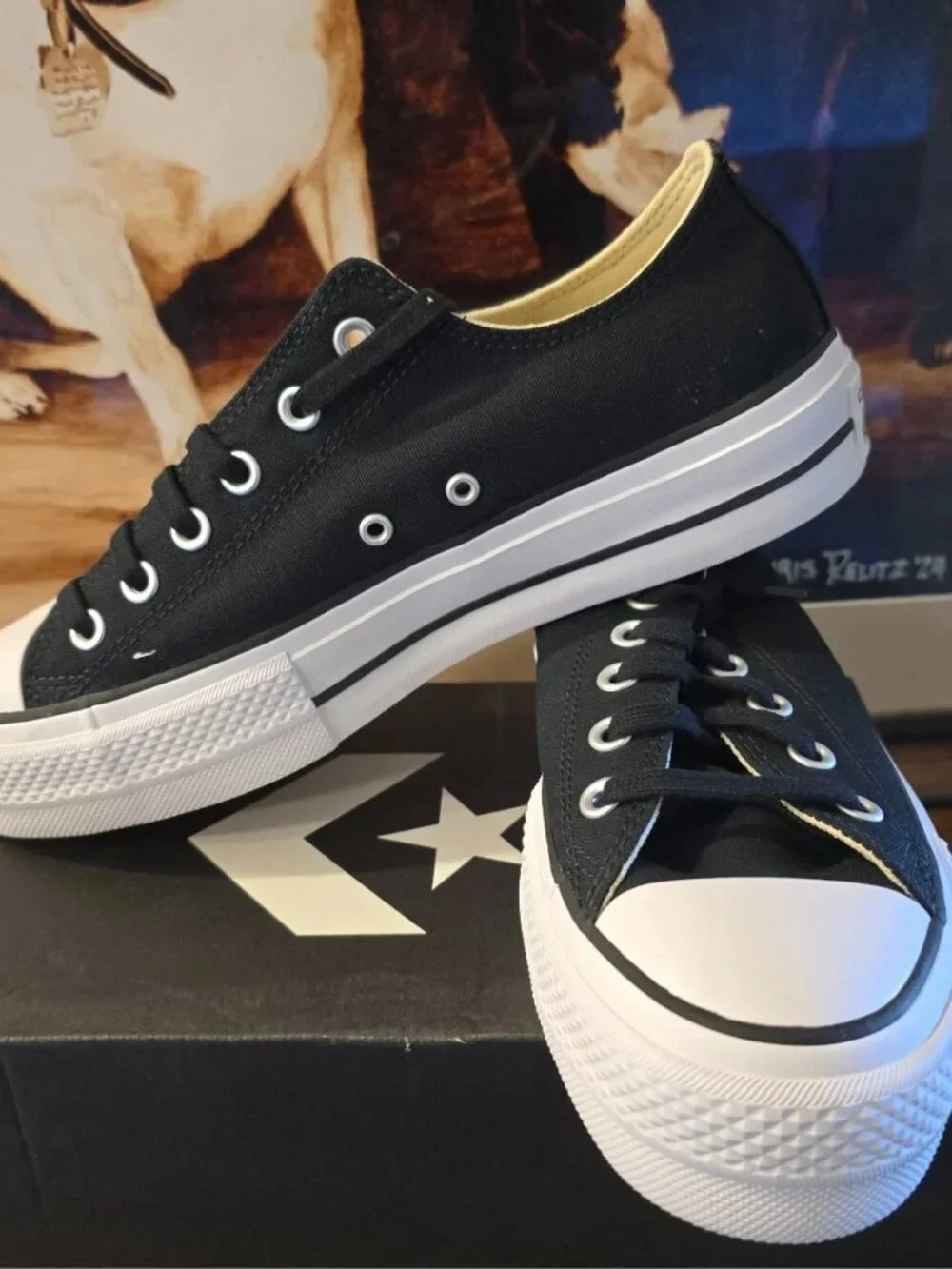 Converse Chuck Taylor All Star Lift Ox Black White Platform W 7.5 560250C NEW - Picture 1 of 9